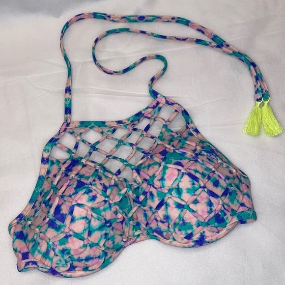 Shade & Shore Pink Mesh Bikini Top 34D - Picture 13 of 15